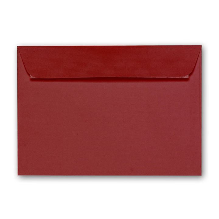 ARTOZ 100x Briefumschläge DIN C6 Weinrot (Rot) - 16,2 x 11,4 cm - haftklebend - gerippte Kuverts ohn