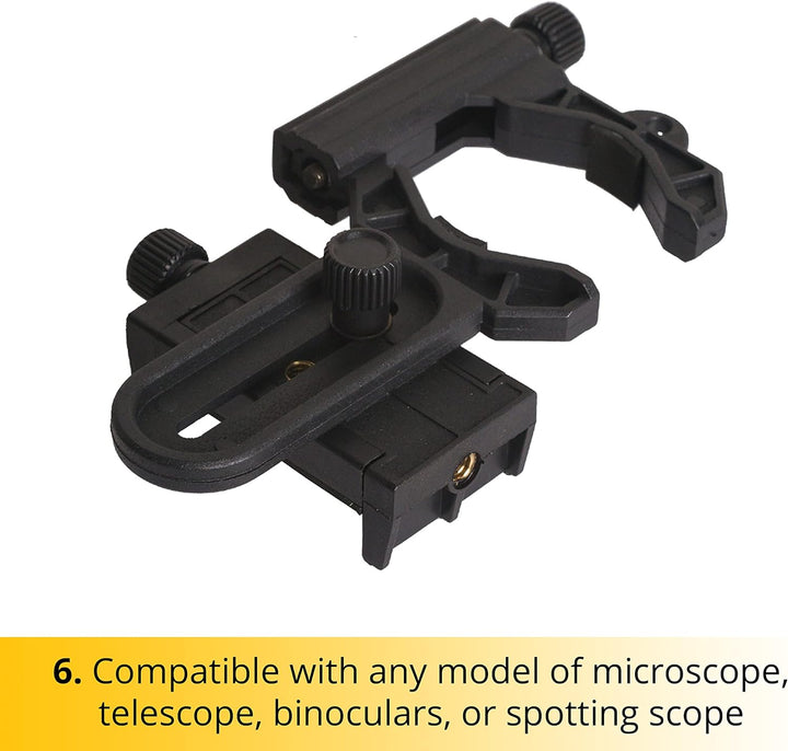 Levenhuk A10 Universal-Smartphone-Adapter für Teleskope, Mikroskope und Ferngläser — Machen Sie Foto