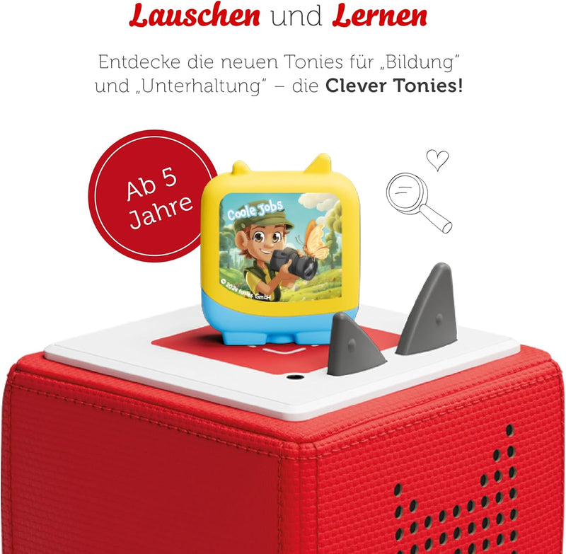 tonies Clever 4er Set Coole Jobs für Deine Toniebox, Wissens-Hörspiel für Kinder ab 5 Jahren, Spielz