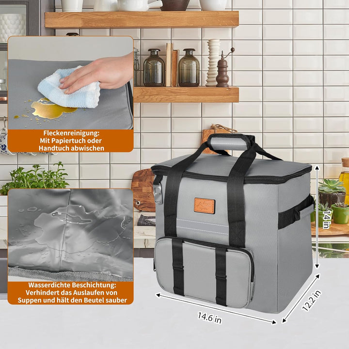 kühltasche faltbar 30L, Picknicktasche, Lunch Bag, Leck-proof & wasserdicht, für Strand, Camping, Pi