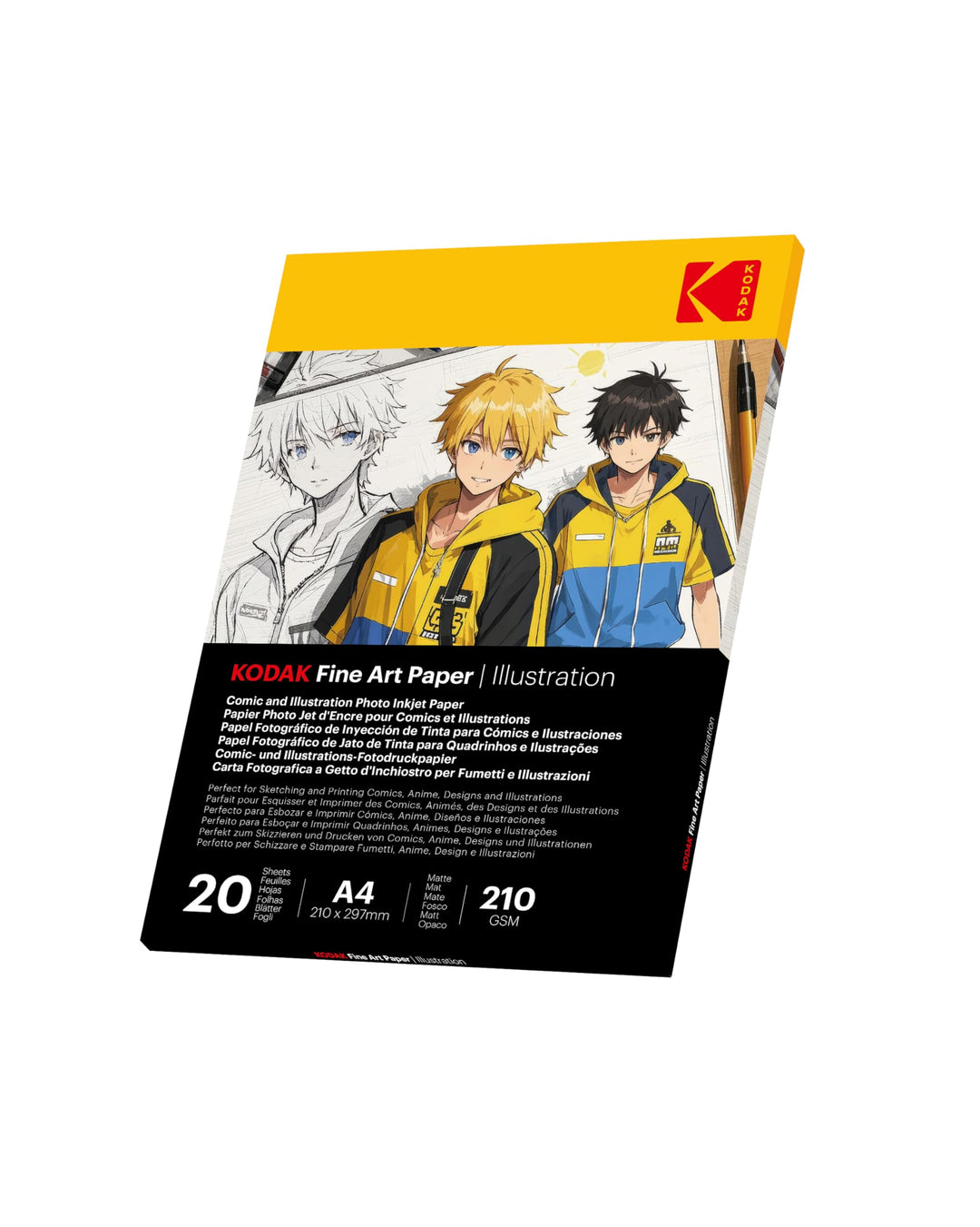 Kodak Kunstpapier, A4, 20 Blatt, Design-Illustrationspapier, Comics und Comics, strukturierte Oberfl