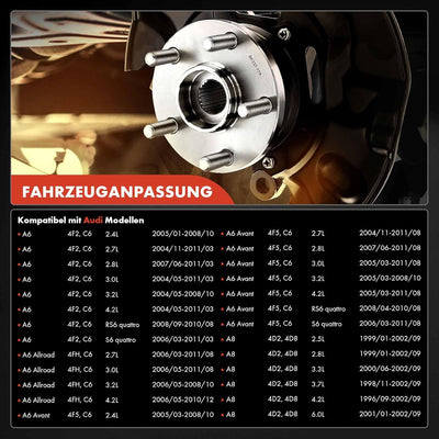 Frankberg Radnabe Radlagersatz Vorne oder Hinten für A6 4F2 C6 A6 Allroad 4FH C6 A6 Avant 4F5 C6 A8
