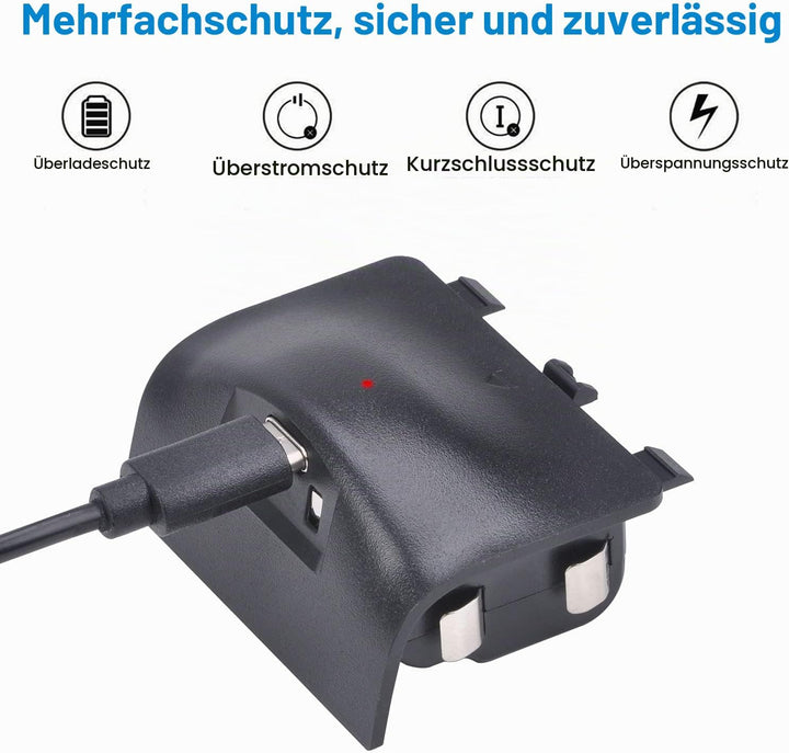 Uwayor Xbox Akku 1400mAh 2 Pack Xbox Controller Akku Wiederaufladbarer für Xbox Series X&amp;S mit USB-C