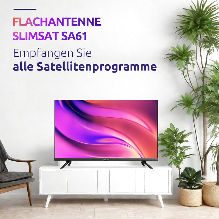 STRONG SA61 Flachantenne Single mit Fensterhalterung, für 1 Teilnehmer (integrierter LNB) für Eigenh