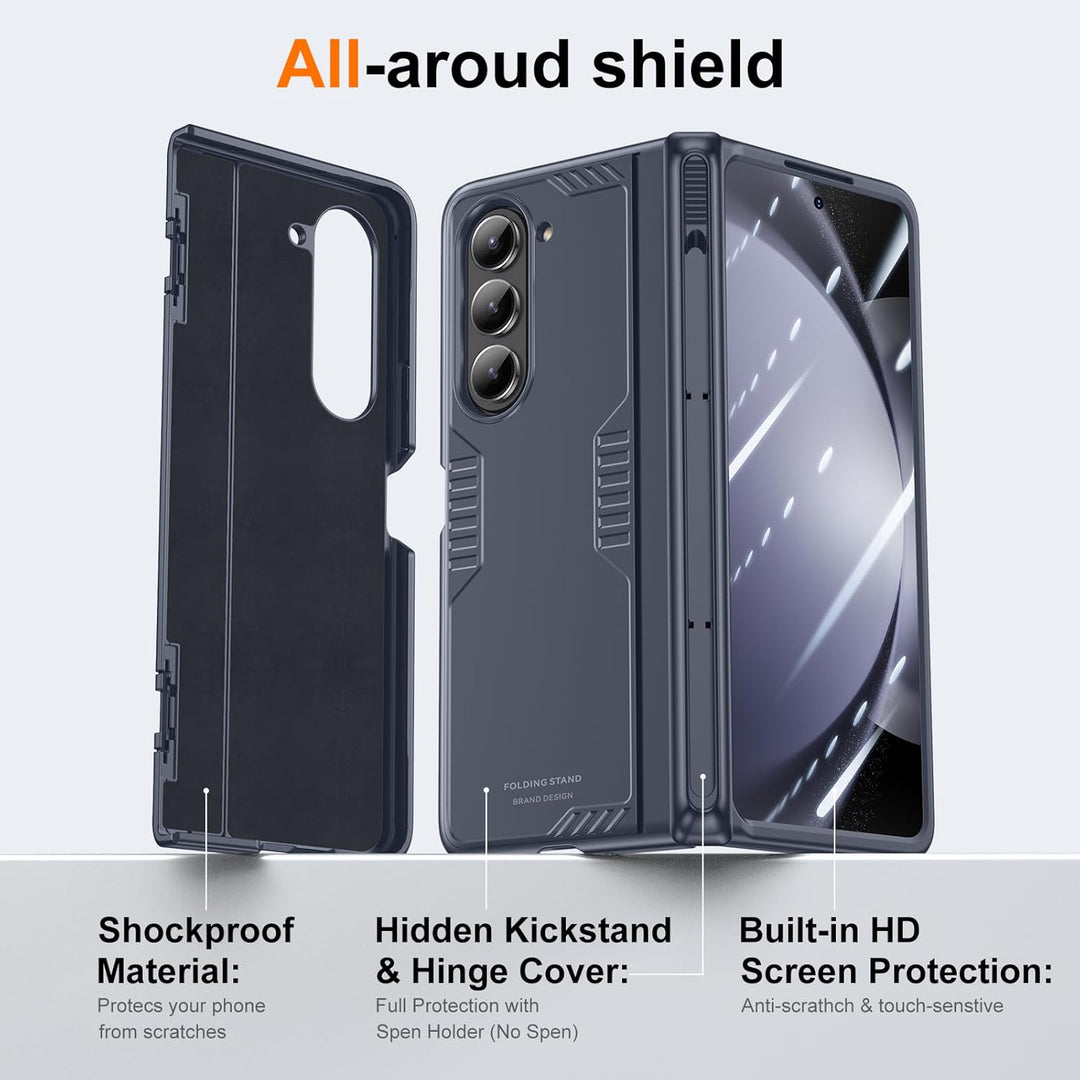 spoovcto für Samsung Galaxy Z Fold 5 Hülle mit Slim S Pen Stifthalter & Scharnierschutz, Integrierte