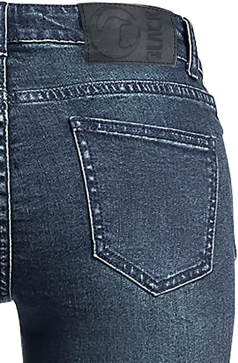 Black Premium by EMP Damen dunkelblaue Jeans mit Schlag W27L30