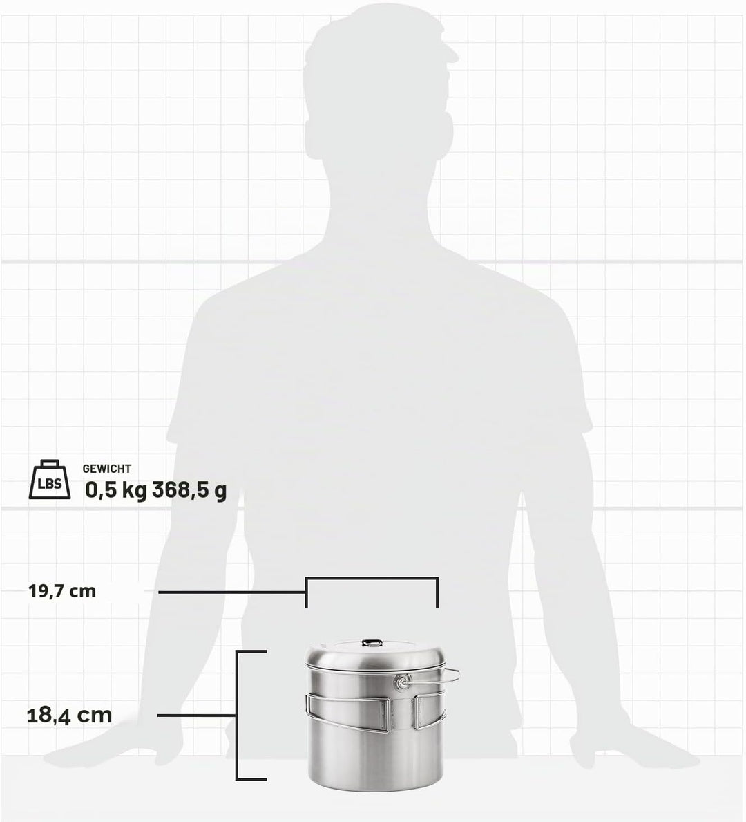 Solo Stove Camping Kochtopf 4000 ml | Inkl. Tragetasche, Markierungen für oz und ml, Ausgiesser und