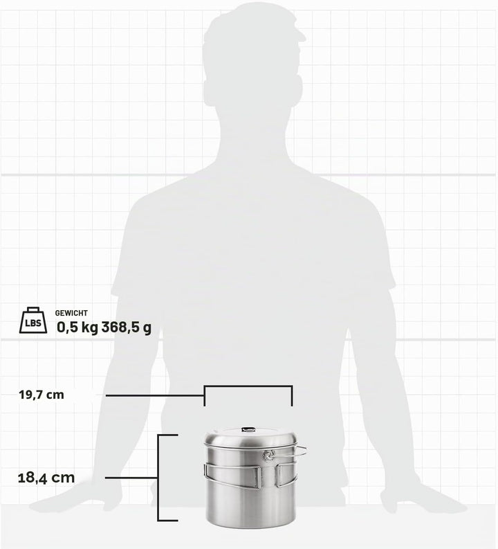 Solo Stove Camping Kochtopf 4000 ml | Inkl. Tragetasche, Markierungen für oz und ml, Ausgiesser und