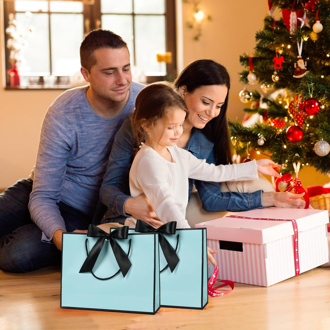 Geschenktüte mit Schleife,Geschenktüte Weiss,Geschenktaschen für Geburtstag, Hochzeit, Festivalfeier