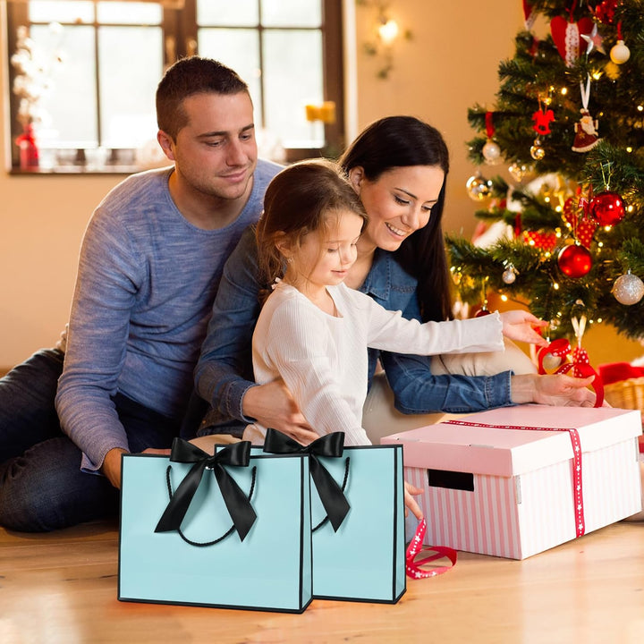 Geschenktüte mit Schleife,Geschenktüte Weiss,Geschenktaschen für Geburtstag, Hochzeit, Festivalfeier