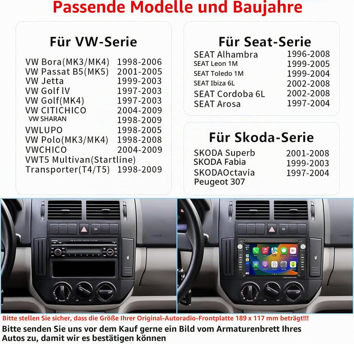 Plug&amp;Play Android 15 GPS Navi Autoradio für VW Golf 4 MK4 Polo Passat Golf Jetta, 7 Zoll IPS Touchsc