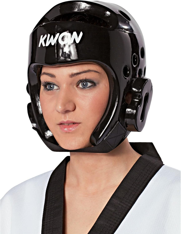 Kwon® Taekwondo Kopfschutz 4006 PU CE WTF Kopfschützer Schwarz M, Schwarz M