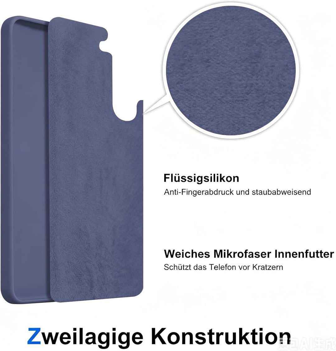 Handyhülle für Samsung Galaxy S22 Hülle [Material-Upgrade] Soft Silicone Case mit Mikrofaserfutter R