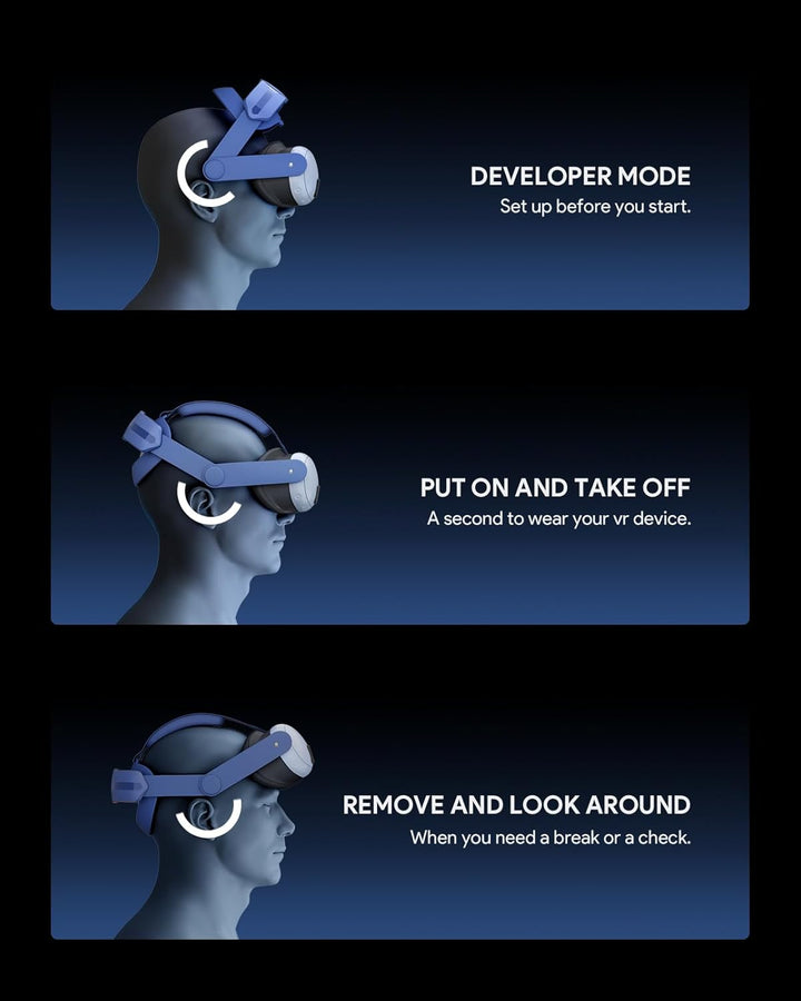 Aubika Color Strap per Meta Quest 3, Ricambio Reversibile e Regolabile Zubehör per Oculus Quest 3 El