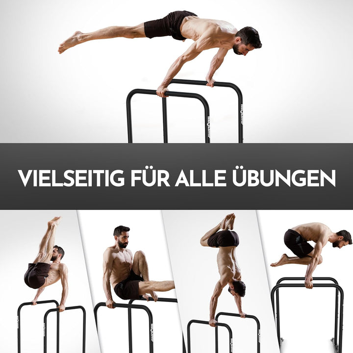 NEOLYMP Dip Barren Calisthenics Equipment – 400kg belastbare Dip Station mit E-Book - verstellbare B