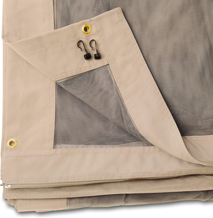 Moskitonetz für Gartenpavillon Rendezvous Deluxe 3x4 m - Polyester - Insektengitter inkl. Haken, mit