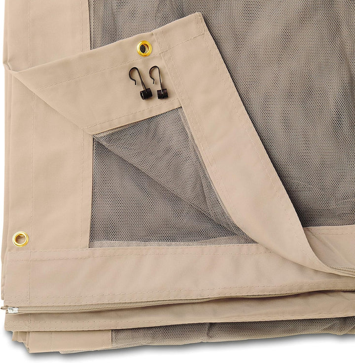 Moskitonetz für Gartenpavillon Rendezvous Deluxe 3x3 m - Polyester - Insektengitter inkl. Haken, mit