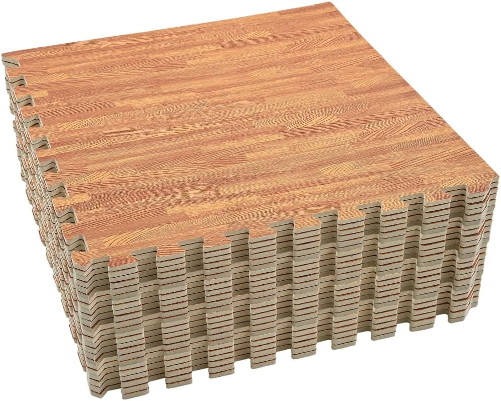 vidaXL 24x Puzzle Bodenmatte Holzoptik Schutzmatten Puzzlematten Bodenschutzmatten Sportmatten Unter