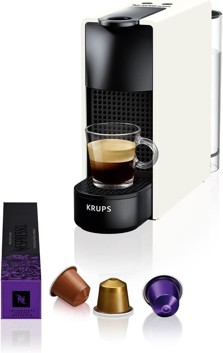NESPRESSO Krups XN1101 Essenza Mini Kaffeekapselmaschine | 1260W | weiss | 0,7 Liter & Siemens BRITA