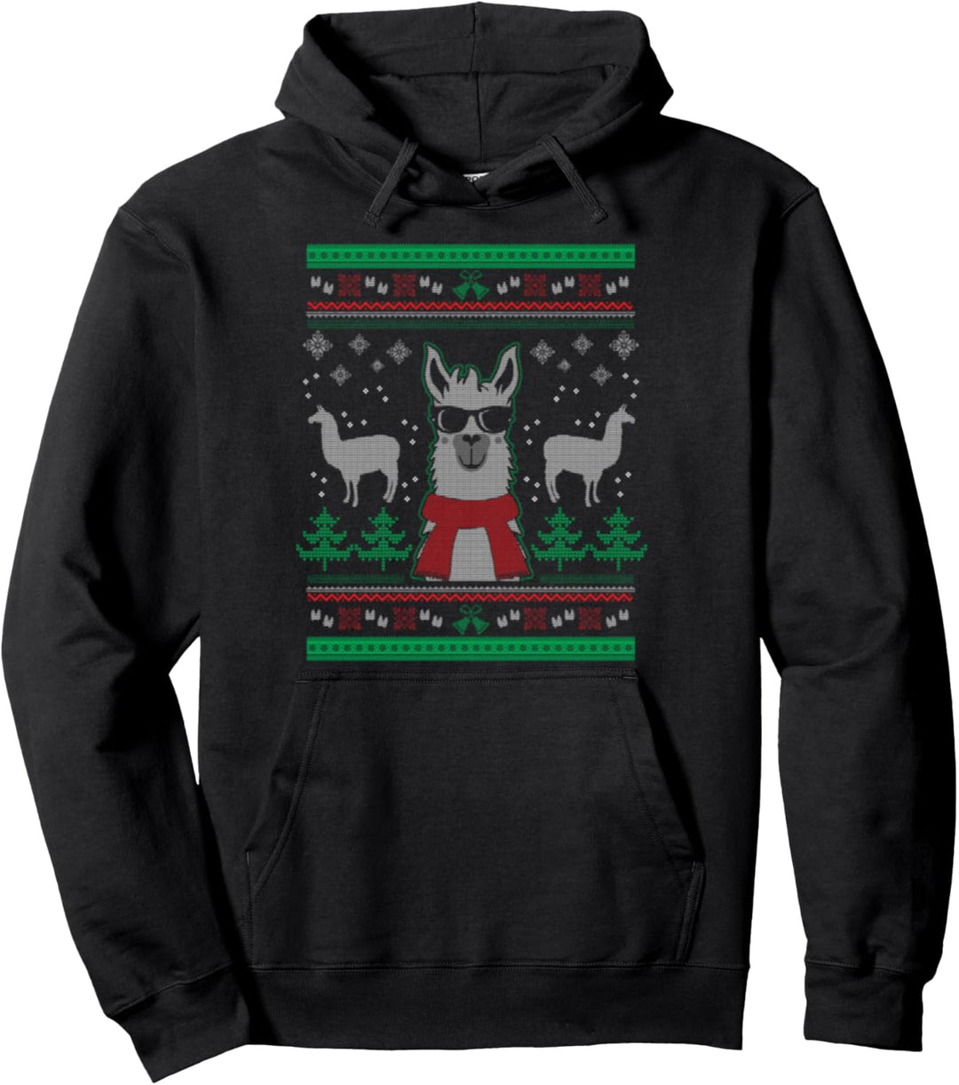 Ugly Christmas Sweater Llama Pullover Hoodie