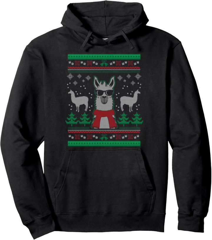 Ugly Christmas Sweater Llama Pullover Hoodie