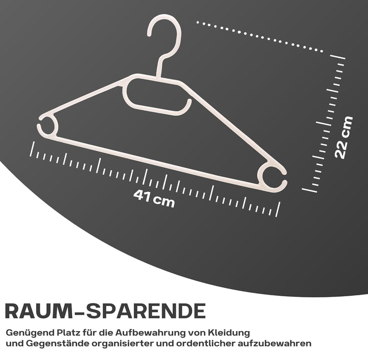 50 Kleiderbügel weiss Kunststoff mit drehbaren Haken, 41 cm Kleiderbügel Plastik weiss, 50 Stück Büg