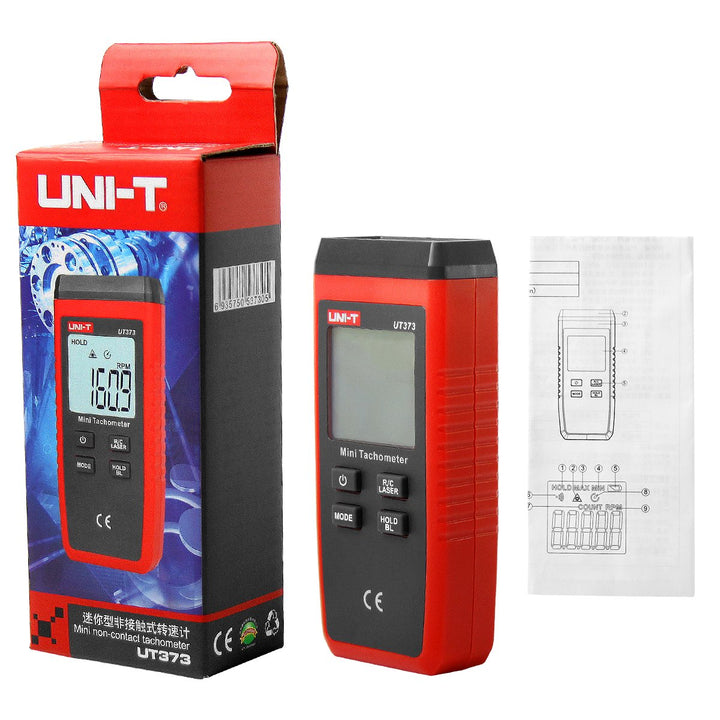 Berührungsloser Drehzahlmesser, UT373 LCD Digital Laser Umdrehungsmesser Tachometer