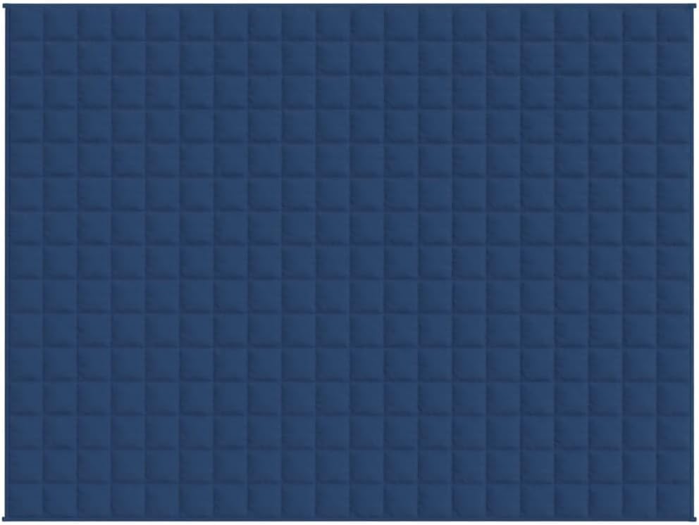 Gewichtsdecke Blau 152x203 cm 11 kg Stoff mit hypoallergener Füllung, atmungsaktive Steppdecke für S