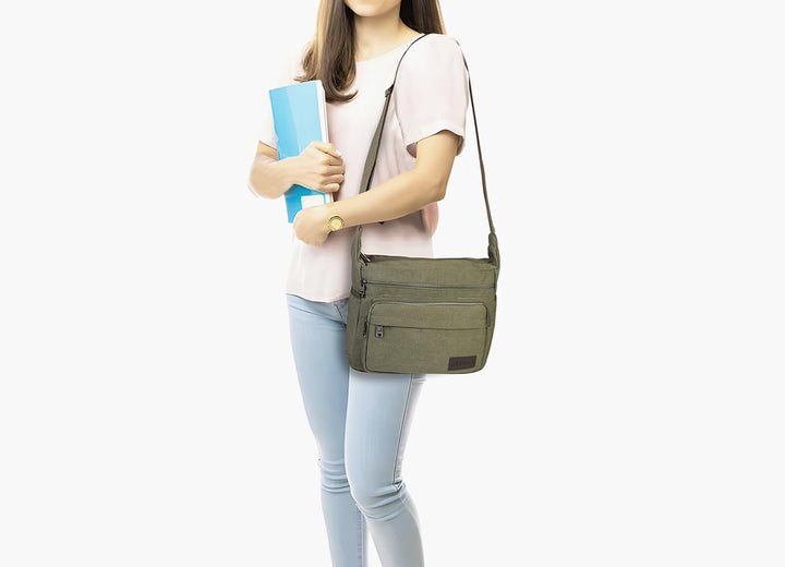 JAKAGO Wasserdichte Umhängetasche Herren,Multi-Tasche aus Segeltuch 15 Zoll Messenger Bag Arbeit Tas