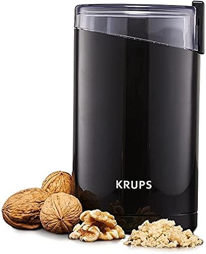 Krups Elektrische Kaffeemühle, Kaffeebohnen Nüsse Gewürze Getreide Mühle mit Edelstahl Schlagmesser