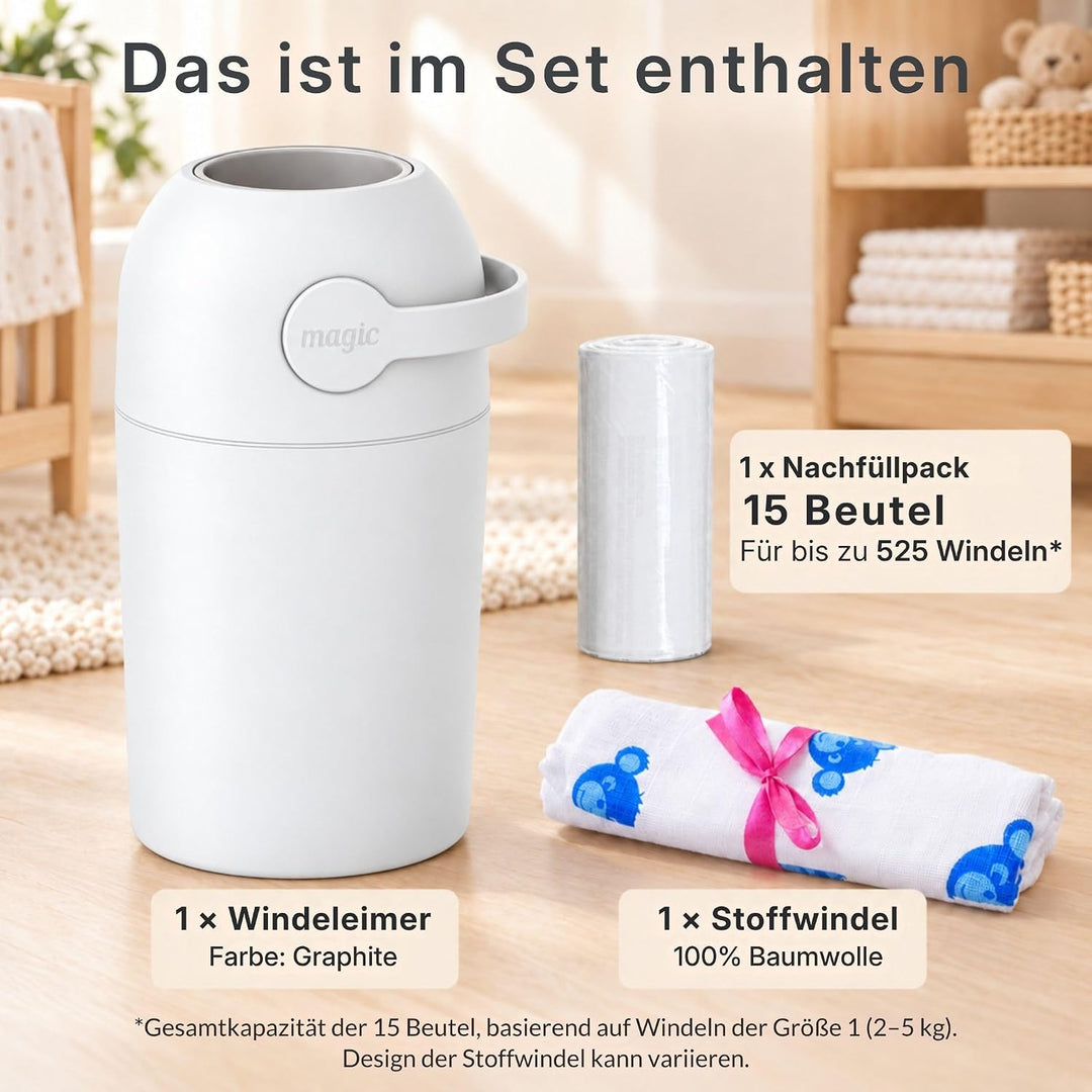 Set Magic Windeleimer Majestic &amp; Windel Blaubär White, White