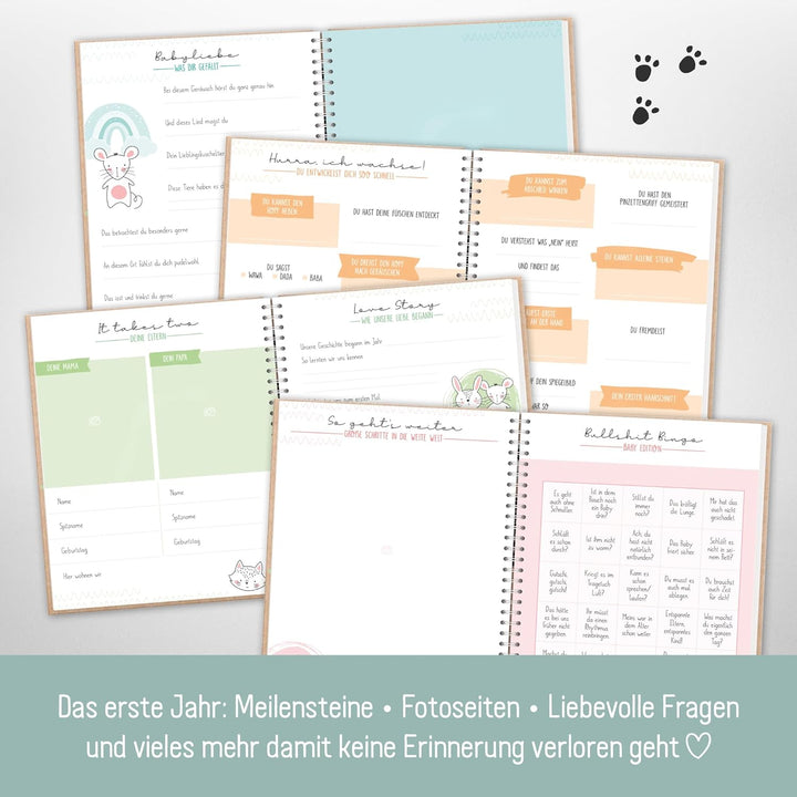 Babyalbum [Happy Pingu] Baby-Tagebuch für Schwangerschaft und das erste Jahr | Erinnerungsalbum zur