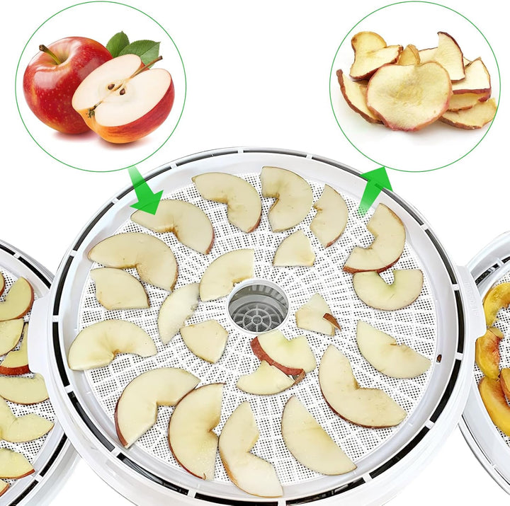 10 Stück Silikon Dehydrator Blätter, Runde Dehydrator Matten mit 1 Stück Küchenzange für Trocknen Vo