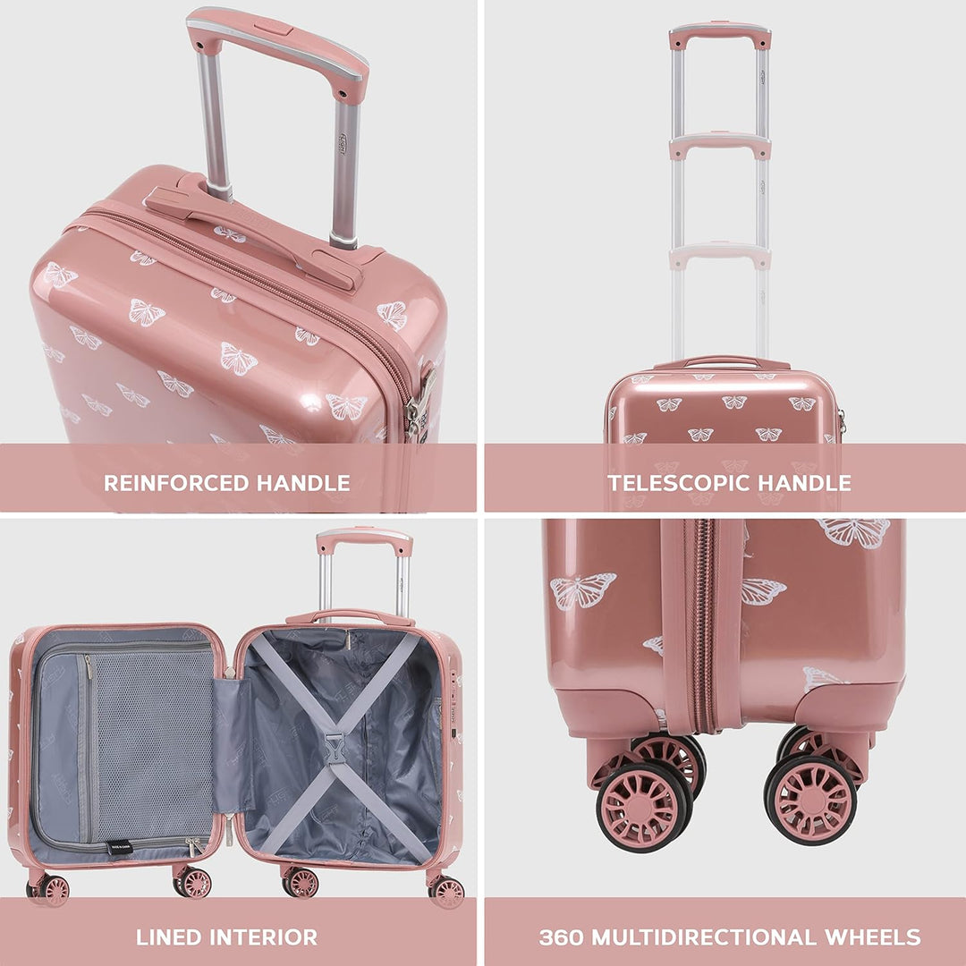 Flight Knight Luggage Set - 8 Wheel Hard Case Suitcases - Side Lock - Cabin & Check-In Large Sizes -