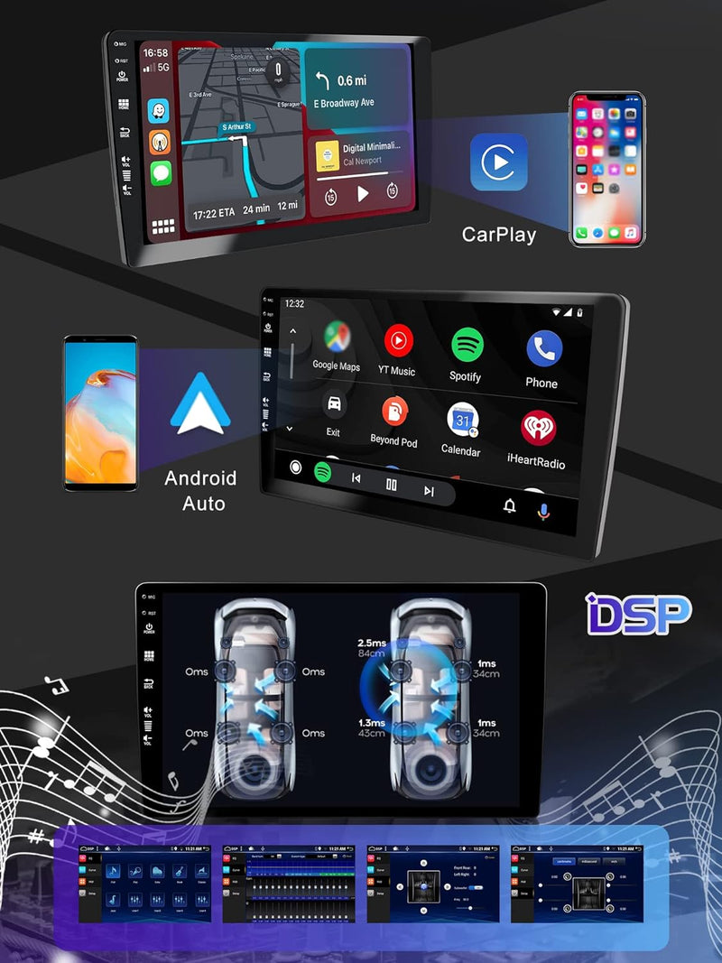 6G+128G 2 Din Android 12 Autoradio passend für Audi A4 B6 B7 S4 RS4 2000–2009 – GPS-Navigation/Carpl