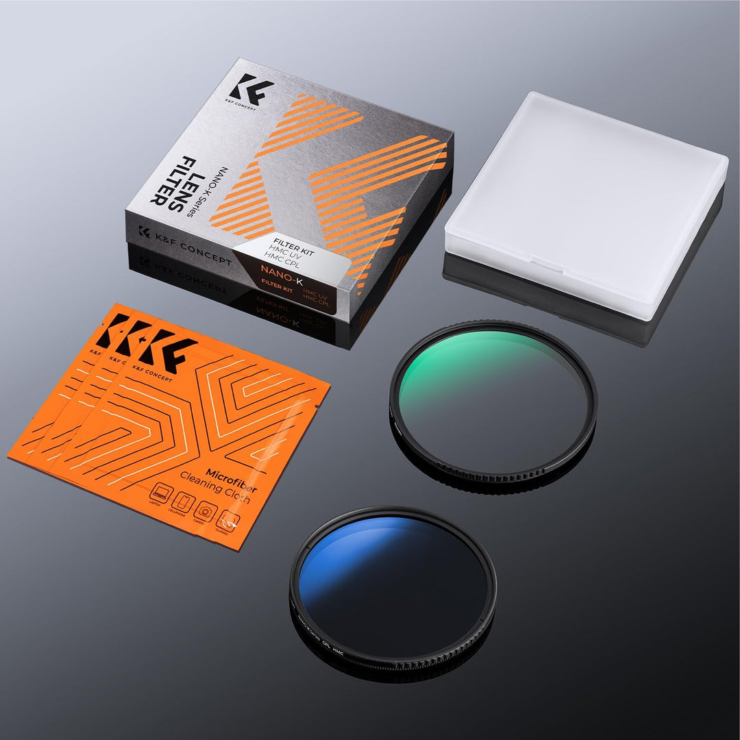 K&F Concept Filterset K-Serie Polfilter CPL Filter + MCUV Filter, Zirkularer Polarisationsfilter & U