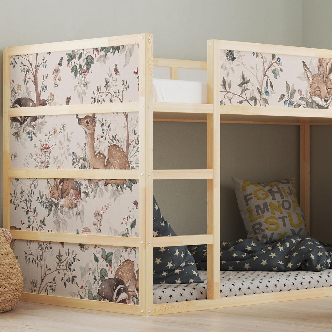 WANDKIND Aufkleber für IKEA KURA Kinderbett Hochbett Klebefolie Möbelfolie Sticker Kinderzimmer Wald