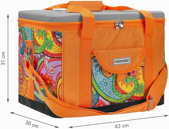anndora Kühltasche XL 40 Liter Xl Paisley Orange