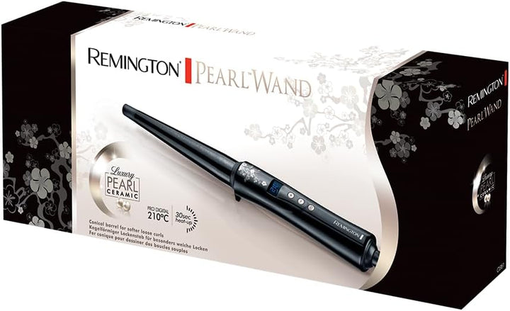 Remington Lockenstab [kegelförmig 13-25mm] Pearl Digital (hochwertige Keramikbeschichtung mit echten