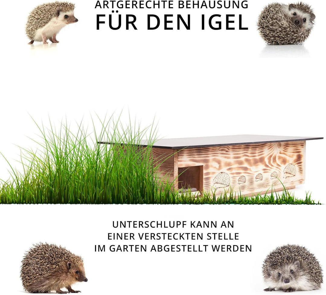 XXXL Igelhaus Neu (IG6) Igelhütte - Igelhaus mit Labyrintheingang und Rattenklappe - mit Boden und A