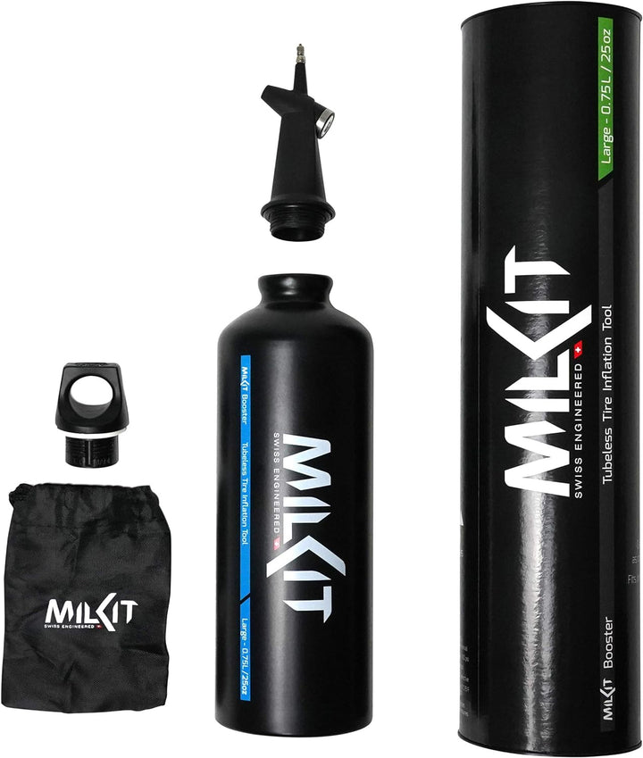 milKit Tubeless Booster Kit - Das preisgekrönte Tubeless Tire Booster Set - mobiles Tubeless Reifen