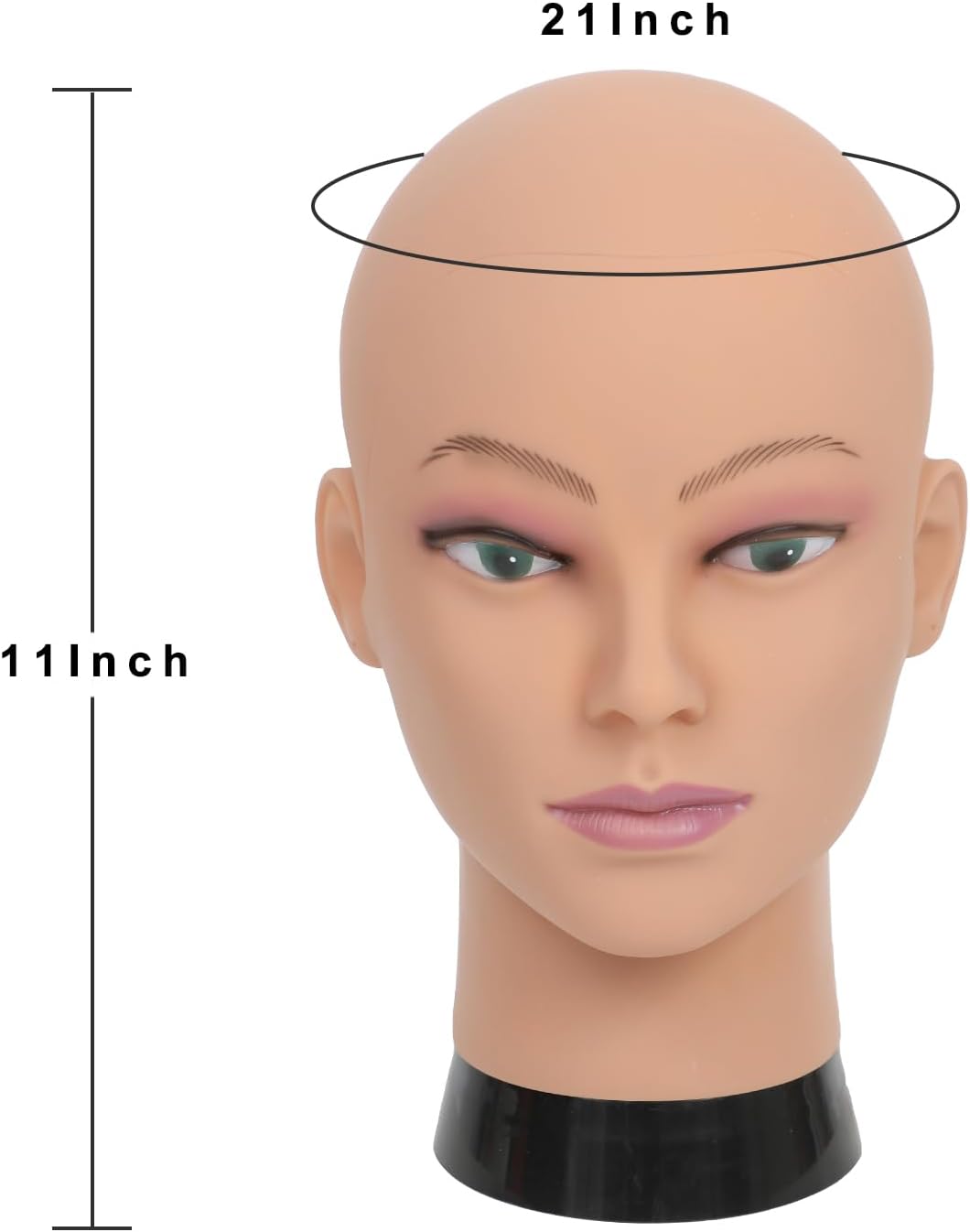 Bald Mannequin Head Professional Bald Head for Wigs,Glasses,Mask Making and Display,with a Free Clam