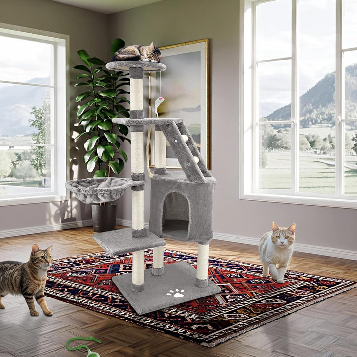 Beltom® KRATZBAUM KATZENKRATZBAUM KLETTERBAUM KATZENBAUM SPIELBAUM Park Spiele H. 120 cm - Grau, Gra