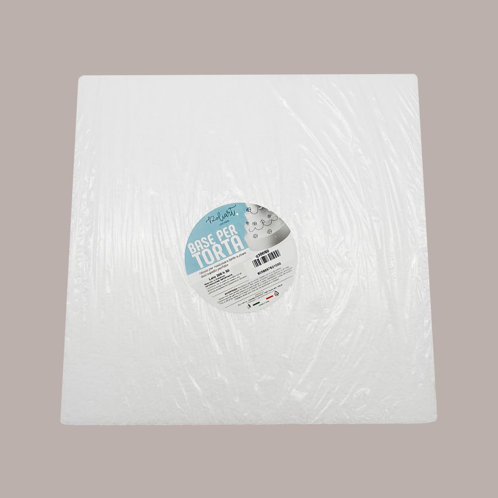 Tortenplatte aus Polystyrol, quadratisch, 30 x 30 cm, Höhe 5 cm, 6 Stück Lucgel