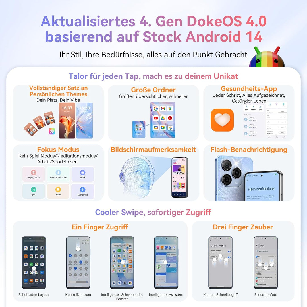 Blackview Shark 9 Handy 5G 24GB+256GB /2TBTF, 2.7GHz Octa Core, Super PD 50MP AI Fotoalbum, Android