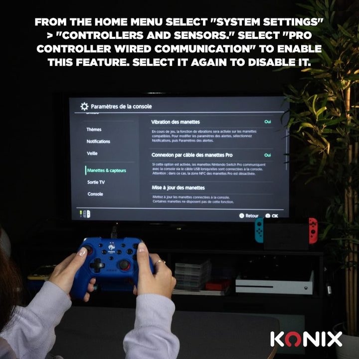 Konix FFF Kabelgebundener Controller für Nintendo Switch, Switch OLED und PC - Vibrationsfunktion -
