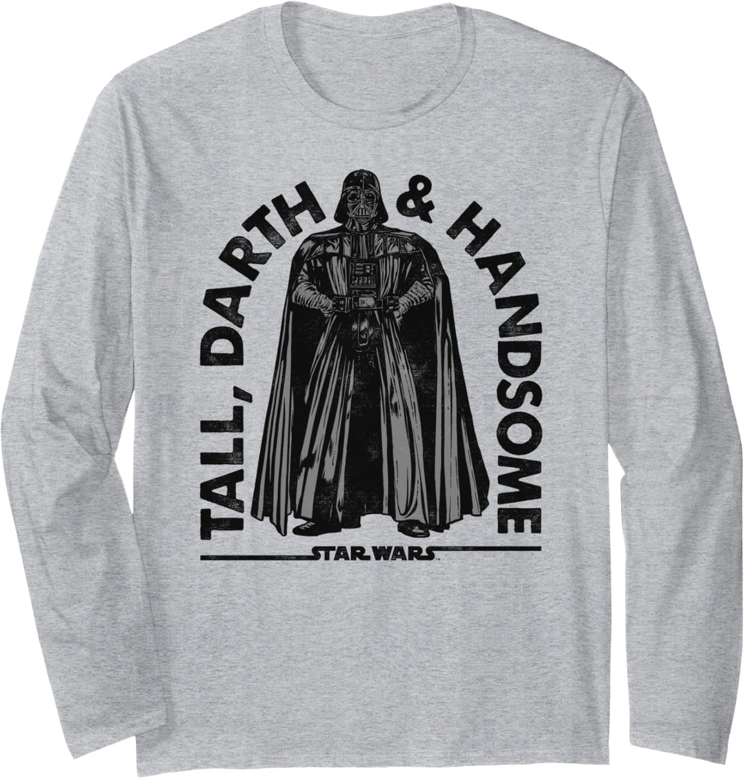 Star Wars Darth Vader Darth & Handsome Text Portrait Langarmshirt