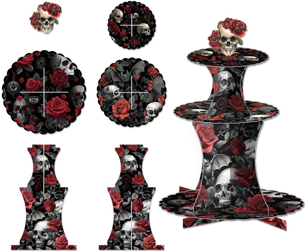 Halloween-Party-Papierkuchenständer, Tischkuchenständer im Gothic-Stil, Dessertständer, Party-Horror