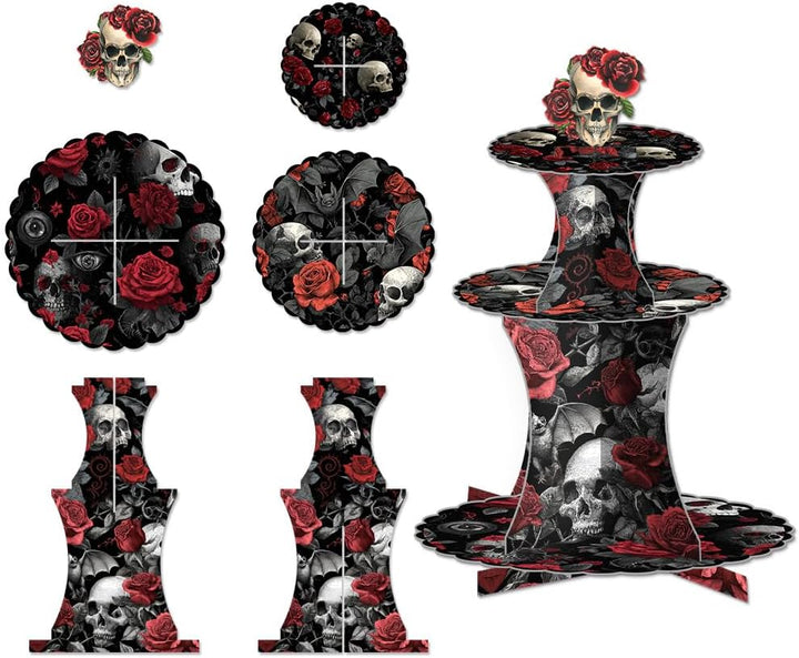 Halloween-Party-Papierkuchenständer, Tischkuchenständer im Gothic-Stil, Dessertständer, Party-Horror