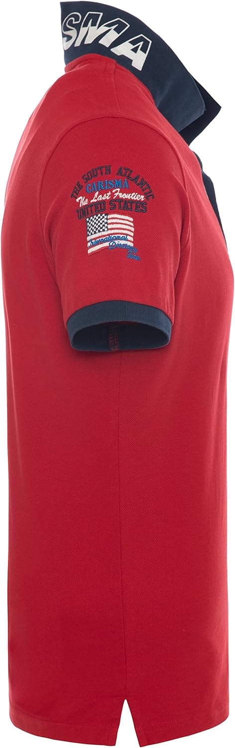 Carisma Kurzarm Poloshirt für Herren 100% Baumwolle ? Herren Polo Shirt mit Stickerei ? Angenehmes R